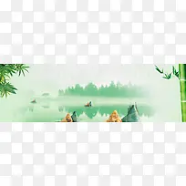 园林双粽子端午背景设计