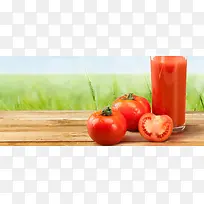 番茄果汁背景图