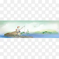 感恩父亲节清新绿色banner