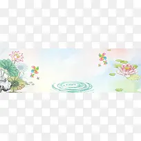 清新暖春banner海报背景