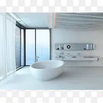 白色简约时尚现代家居卫浴背景素材