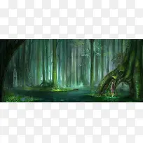 梦幻童话森林背景banner