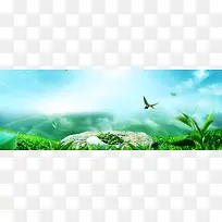 清新海报banner背景