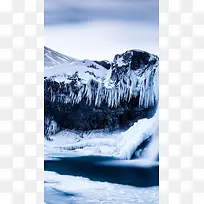 冬天白色冰山手机端H5背景