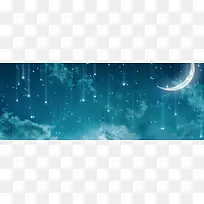 梦幻蓝色星月背景