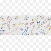 手绘水彩花卉植物