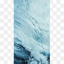 蓝色大海水浪手机端H5背景