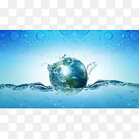 地球水资源海报背景素材