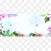 手绘花草海报背景