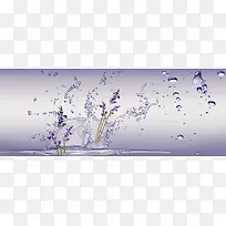 淘宝紫色薰衣草唯美水滴背景