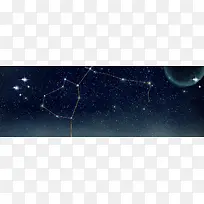 星座梦幻淘宝手串蓝色海报背景