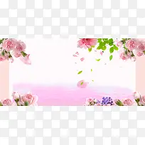 春季清新花朵粉色淘宝海报背景