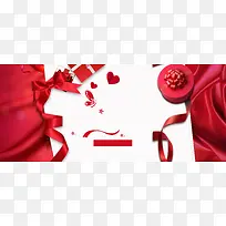 红色浪漫38女神节化妆品促销海报背景素材