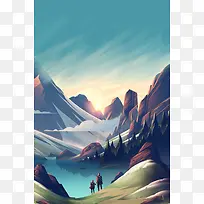 在一起再出发旅游背景
