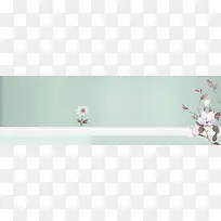 淘宝小清新手绘花朵背景海报banner