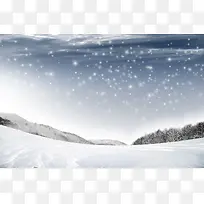 雪花飘落的冬天展板背景图
