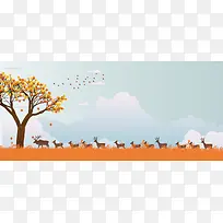 秋季上新文艺小清新手绘banner