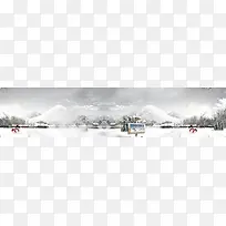 冬季雪景保暖帽子背景banner