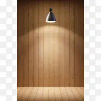 灯光木地板墙壁背景素材