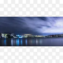 梦幻天空城市夜景banner