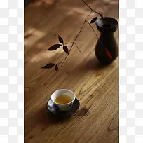 文艺广告茶具茶品饮茶茶叶背景素材