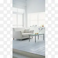 白色小清新茶几H5背景素材