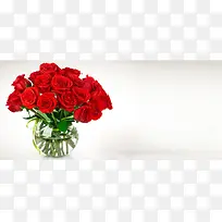唯美大气大红玫瑰花海报背景