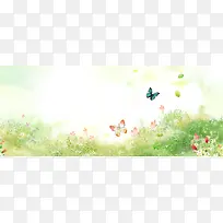 春季绿色花丛背景图