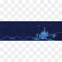 城堡神秘夜景梦幻背景banner
