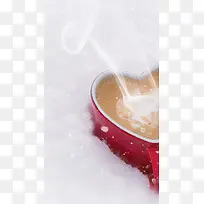冬日里一杯温暖的咖啡H5背景