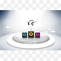 音箱耳麦音符音乐背景素材