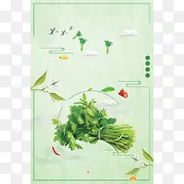 有机蔬菜芹菜美食背景模板