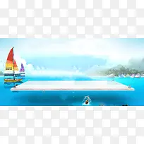 海边吊板背景