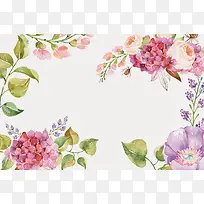 水彩花卉海报背景