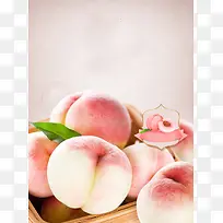新鲜水果水蜜桃宣传海报背景素材
