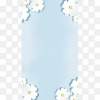 白色立体花H5背景