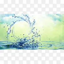 化妆品清新水花背景素材