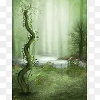 格林童话绿色森林背景