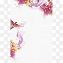 条纹纹理彩色花卉平面广告