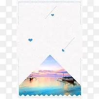 极简文艺浪漫巴厘岛旅游海报设计背景模板