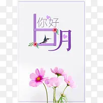 文艺清新6月夏季促销海报