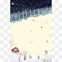 立冬下雪文艺景色banner