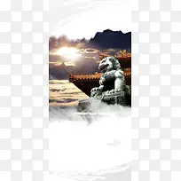 诚信天下企业文化展板背景素材