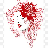 时尚女性花纹矢量背景素材