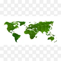 绿色叶子世界地图