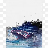 儿童游泳培训班招生海报背景模板