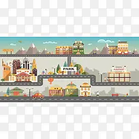 城市剪影背景图