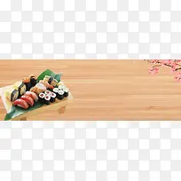 日本寿司美食小清新背景