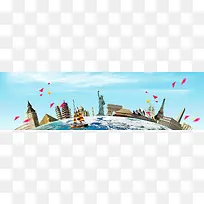 全球旅游著名建筑地球村banner