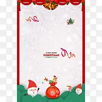 圣诞节卡通几何雪花白色banner